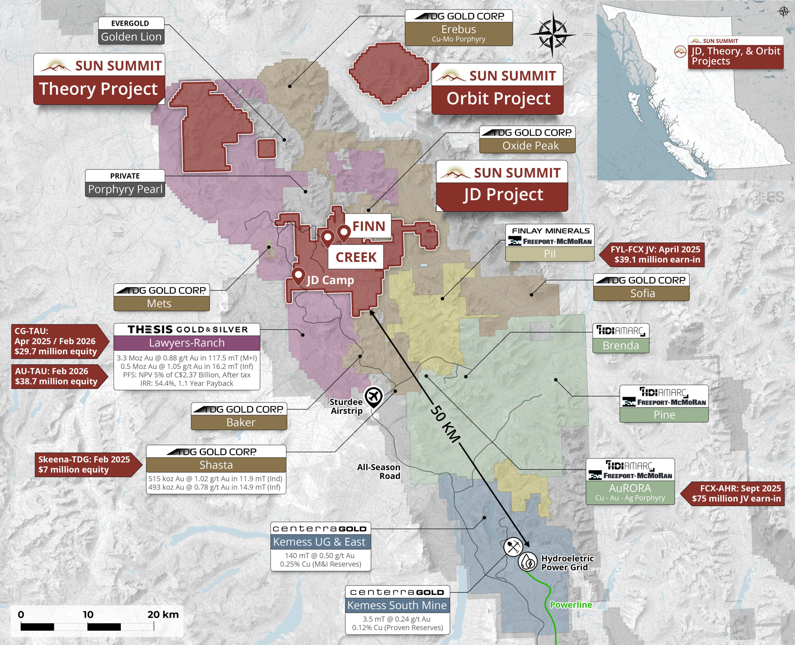 JD Project Location Map - Toodoggone, British Columbia